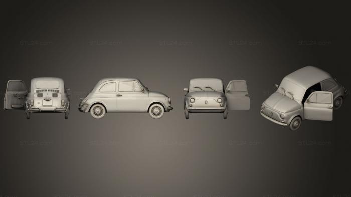 Автомобили и транспорт (ФИАТ 500, CARS_0159) 3D модель для ЧПУ станка